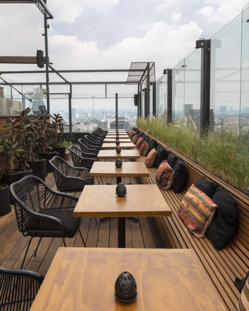 Mẫu thiết kế quán cafe Hàn Quốc với tầng thượng thoáng đãng ngắm toàn cảnh thành phố