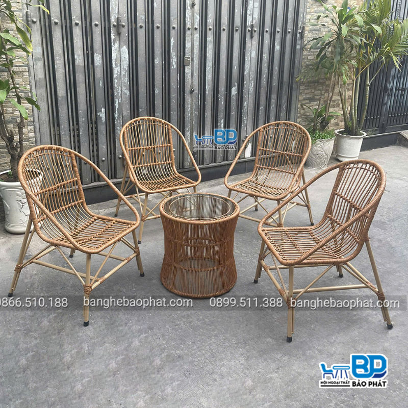 Bàn ghế mây ban công BGNGMBP093