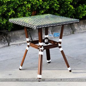 Bàn Ghế Nhựa Giả Mây Khung Nhôm Cao Cấp BGNGMBP013