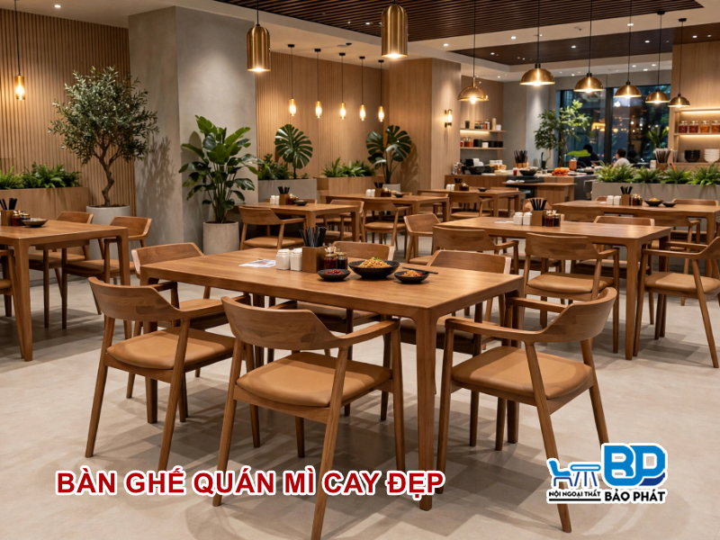 Bàn ghế quán mì cay đẹp, hiện đại và giá tốt