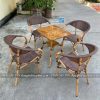 Bộ bàn ghế khung nhôm lưới textilene Paris 01 15 Bộ bàn ghế khung nhôm lưới textilene paris 01