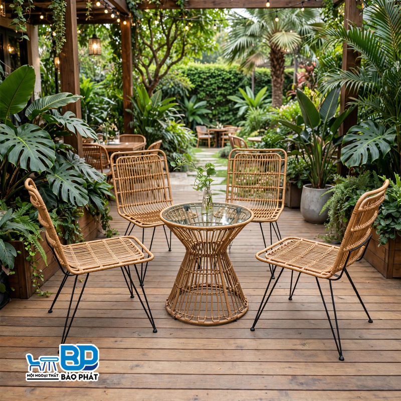 Chọn ghế cafe lưng cao theo kích thước bàn tương thích