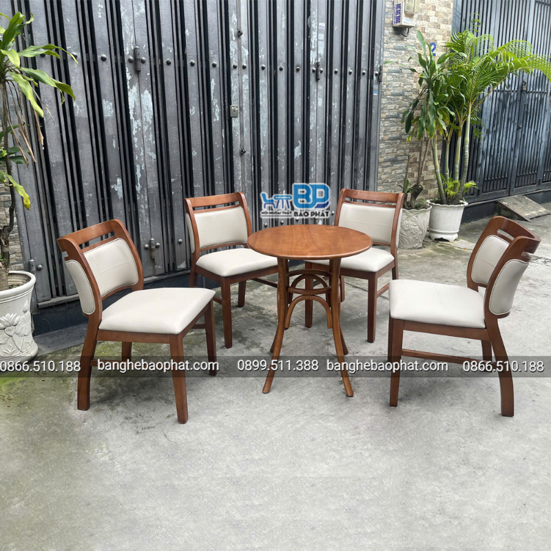 Ghế cafe gỗ sồi Ashley bọc nệm