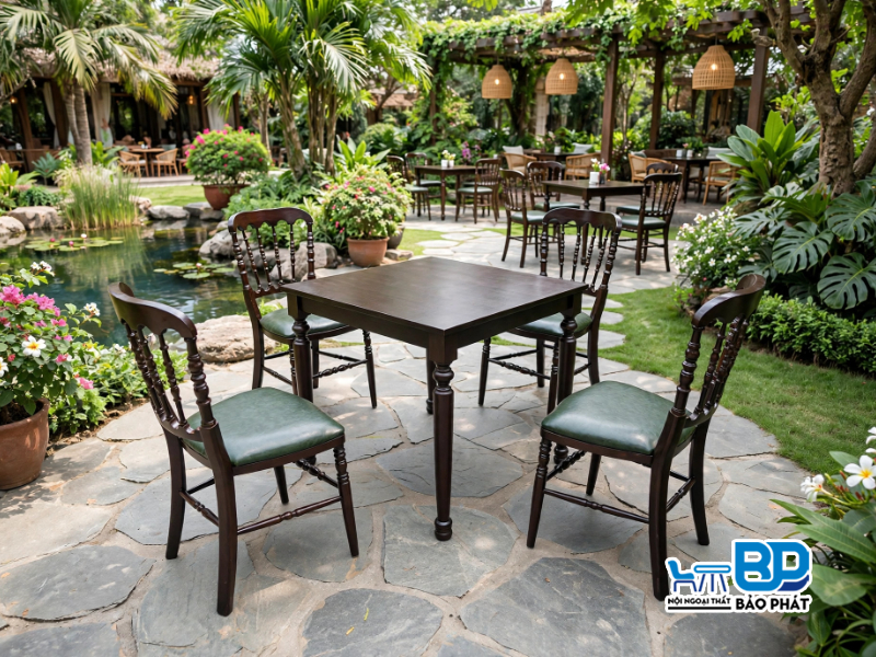 Ghế cafe gỗ sồi nệm Napoleon