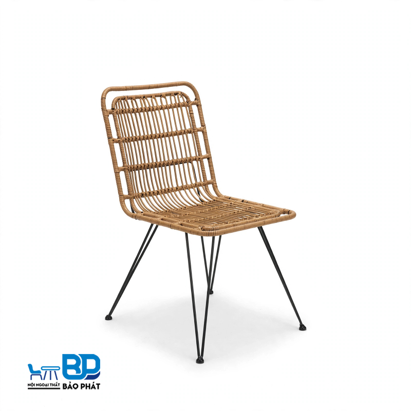 Ghế cafe lưng cao 88cm mây nhựa