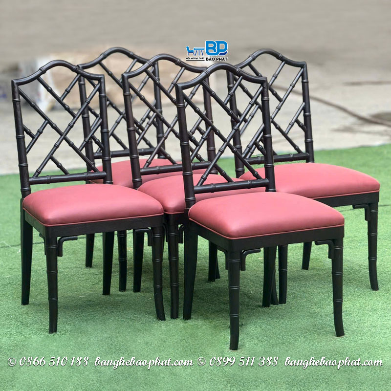 Ghế cafe lưng cao Hilal Bambo gỗ Ash nệm bọc da