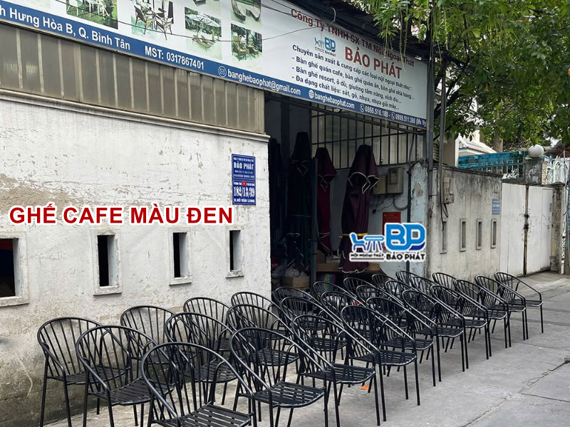 Ghế cafe màu đen đẹp và sang trọng