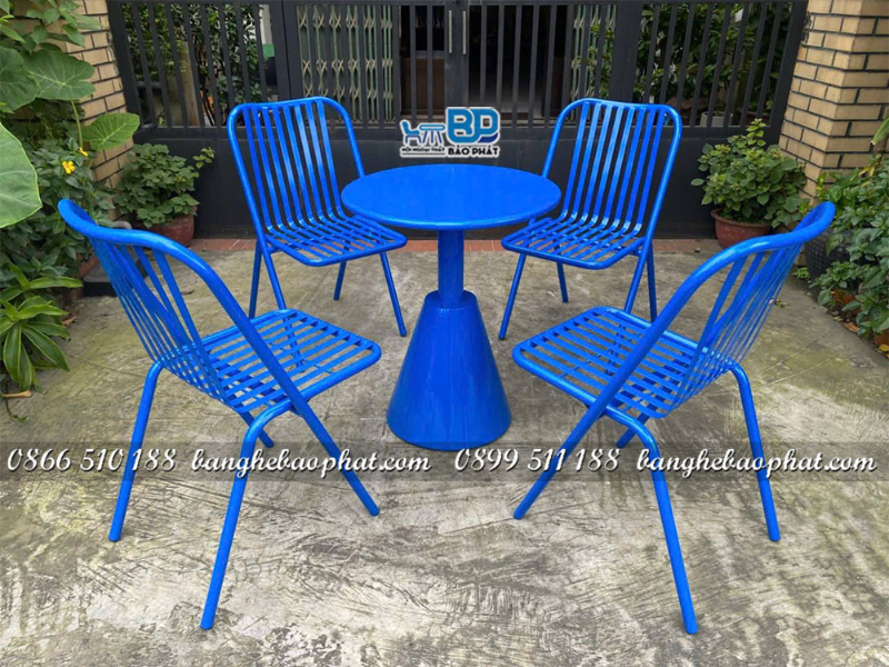 Ghế cafe màu xanh sắt sơn tĩnh điện BGSBP060