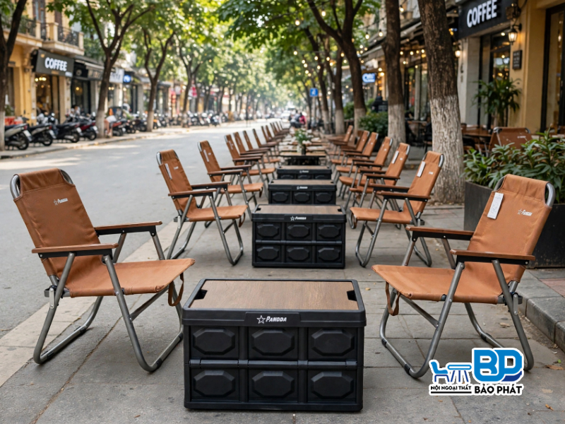 Ghế cafe vải bố xếp gọn khung nhôm nhập khẩu