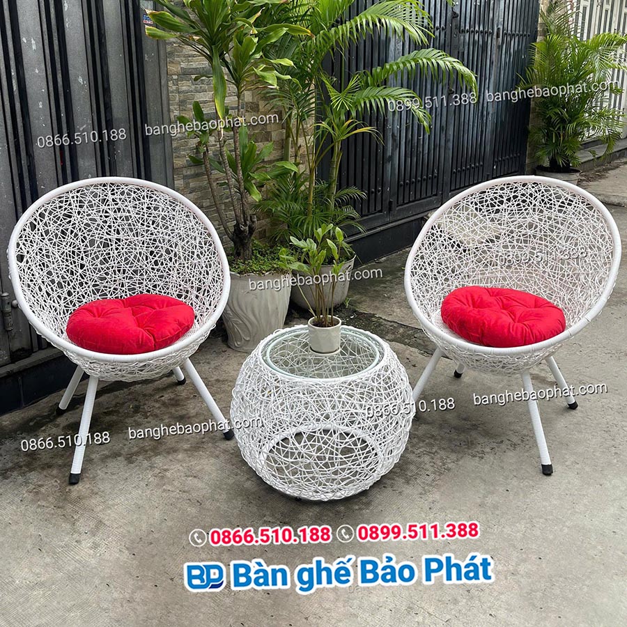 Ghế mây ngoài trời đan rối