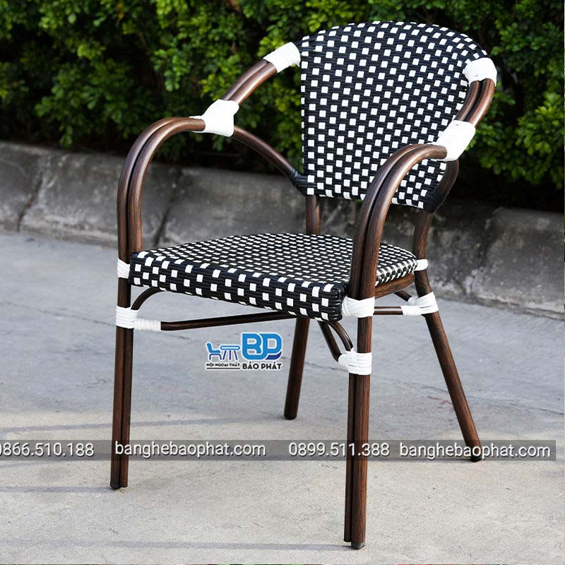 Ghế mây ngoài trời khung nhôm cao cấp BGNGMBP013