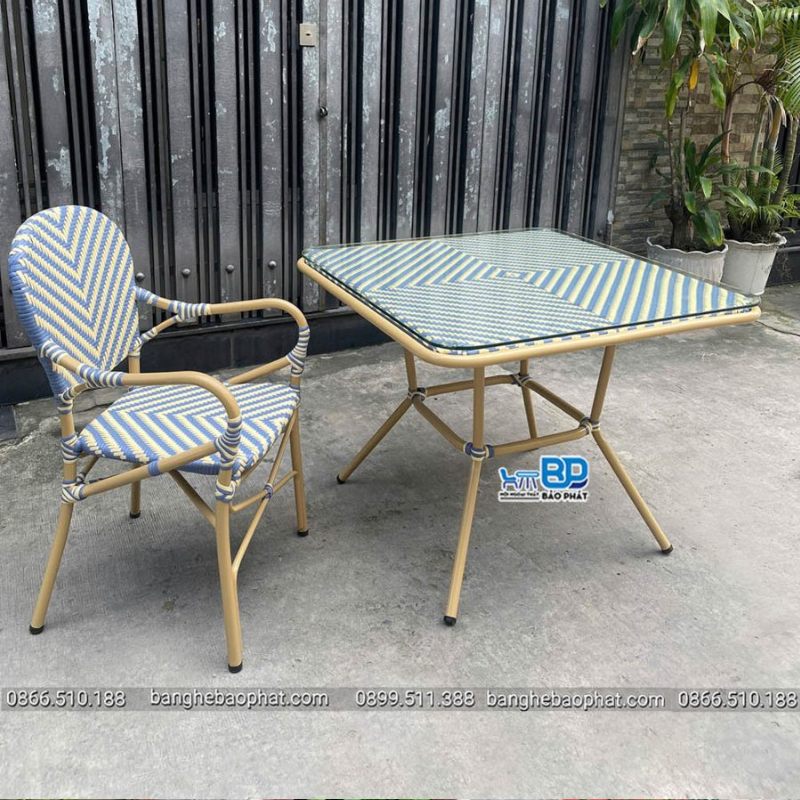 Ghế mây ngoài trời khung nhôm BGNGMBP102