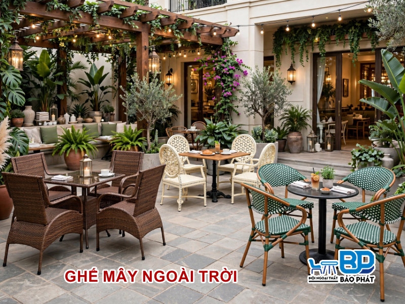 Ghế mây ngoài trời