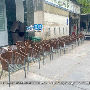 ghế nhựa giả mây dây tròn nâu BGNGMBP089