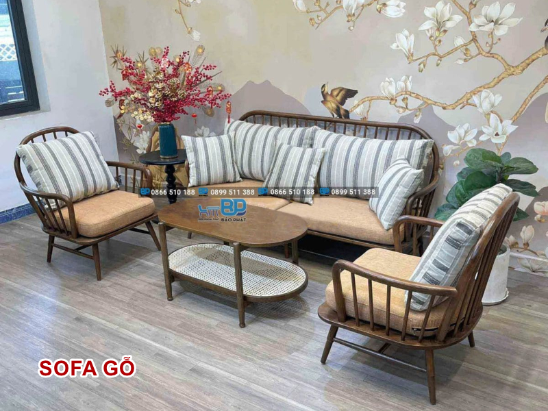 Bộ ghế sofa gỗ đẹp giá tốt