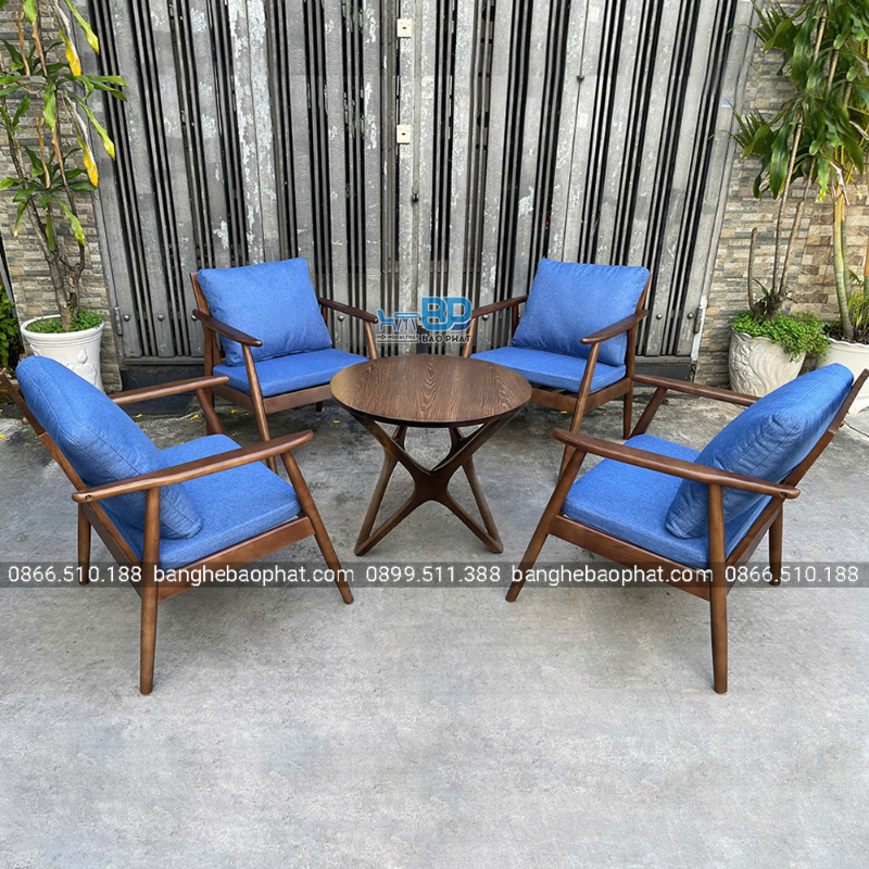 Ghế sofa gỗ kết hợp với nệm rời